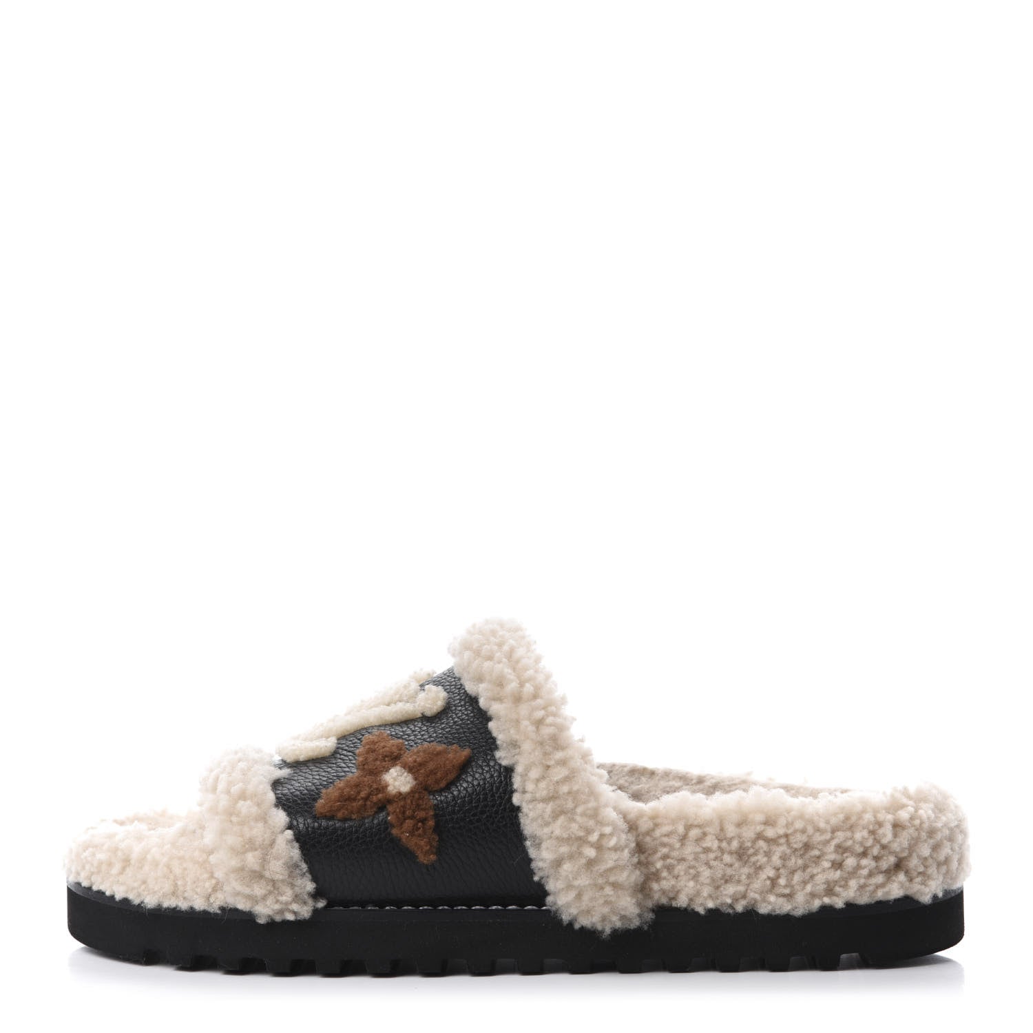 Louis Vuitton Shearling Calfskin Paseo Flat Comfort Mule 37.5 Beige 1 of 8