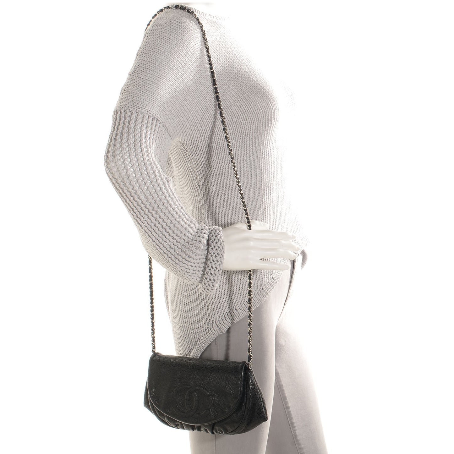 Caviar Half Moon Wallet On Chain WOC Black