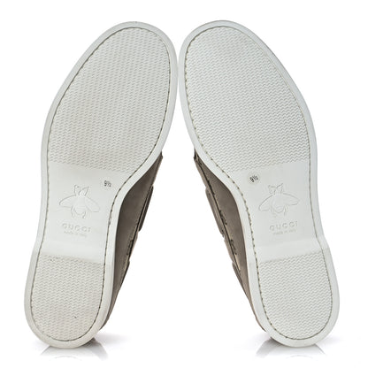 Gucci GG Supreme Monogram Canvas Nubuck Mens Lace Up Boat Shoes 9.5 Oatmeal Beige Ebony 7 of 13