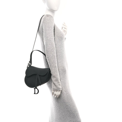 Christian Dior Ultra Matte Calfskin Saddle Bag With Strap Black 2 of 11