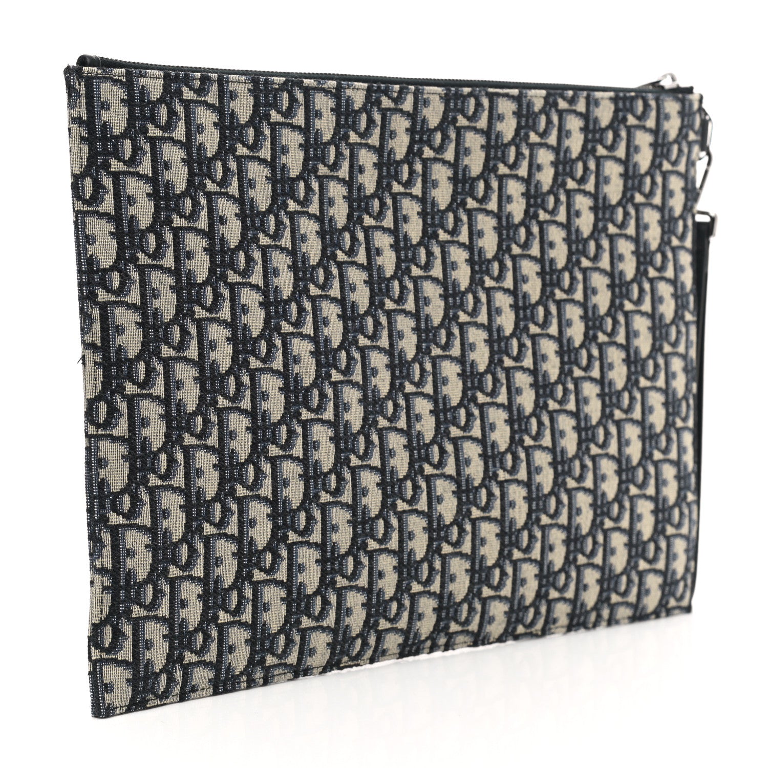 Christian Dior Oblique A4 Flat Pouch Clutch Blue 3 of 7