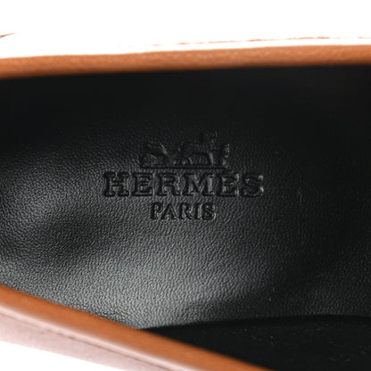 Hermes Goatskin Womens Paris Loafers 35 Gold 7 of 8