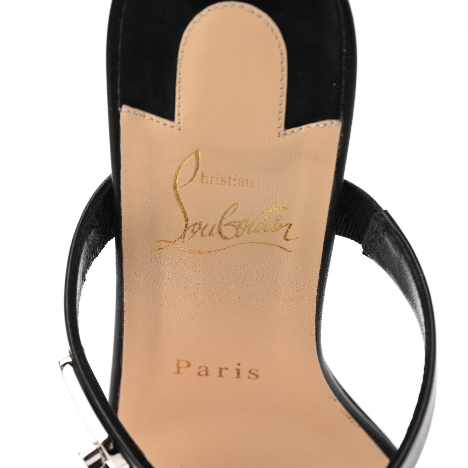Christian Louboutin Kid Lock Me 85 Slide Sandals 37.5 Black 8 of 10