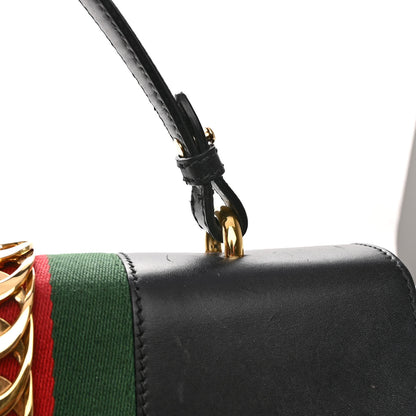 Gucci Calfskin Medium Sylvie Top Handle Bag Black 11 of 11