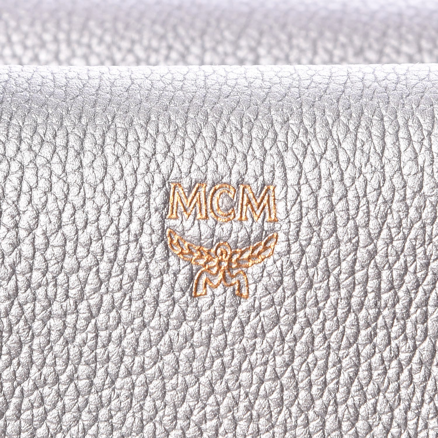 MCM Metallic Grained Calfskin Medium Milla Tote Spike Silver 8 of 8
