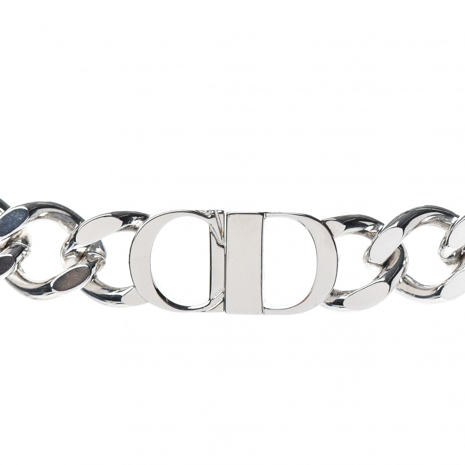 Christian Dior Metal CD Choker Necklace Silver 4 of 5