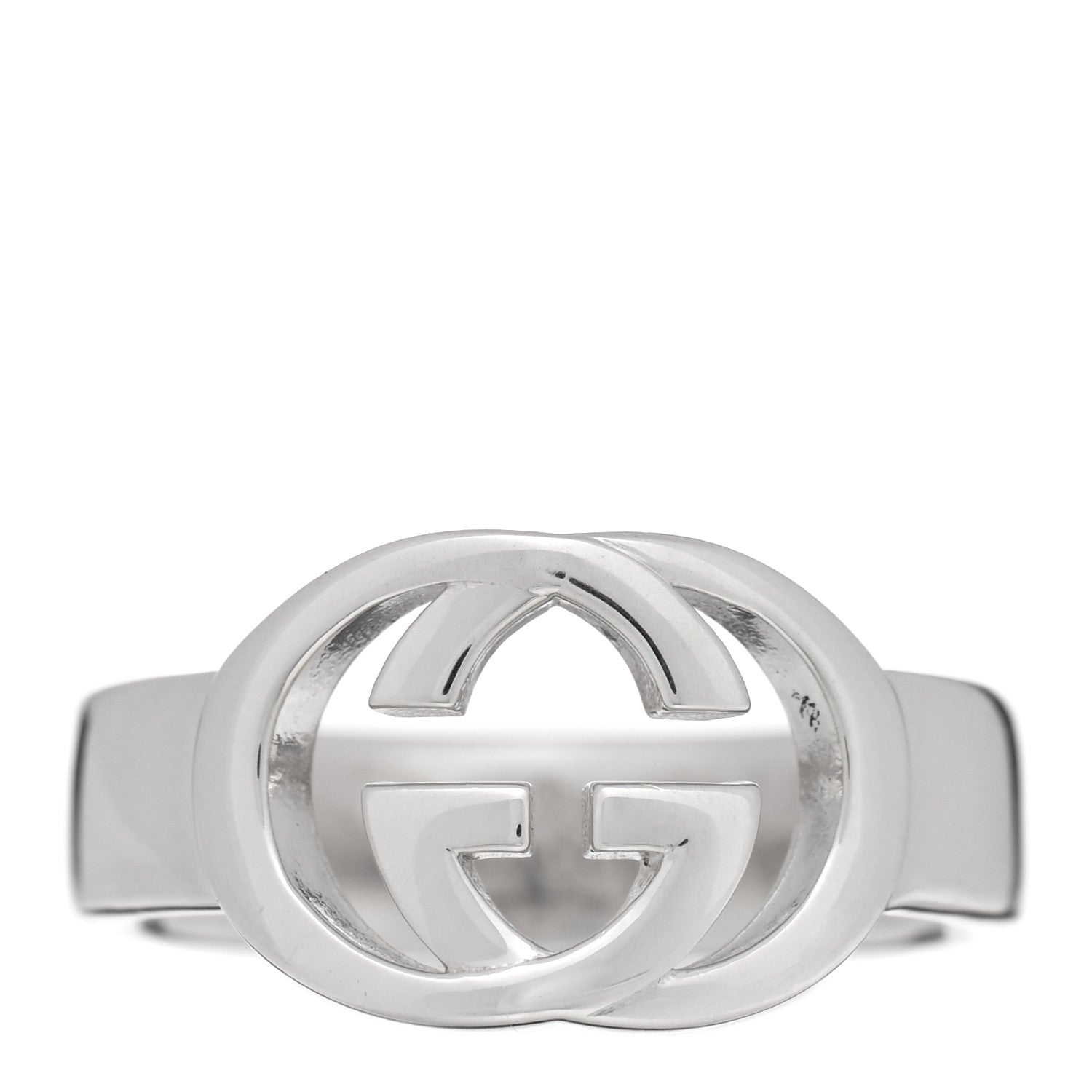 Gucci Sterling Silver Interlocking G Ring 54 6.75 1 of 5