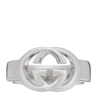 Gucci Sterling Silver Interlocking G Ring 54 6.75 1 of 5