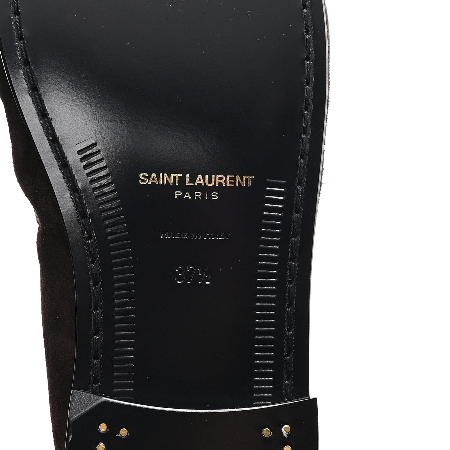 Saint Laurent Suede Le Loafer 15 Penny Slippers 37.5 Dark Chocolate 7 of 10