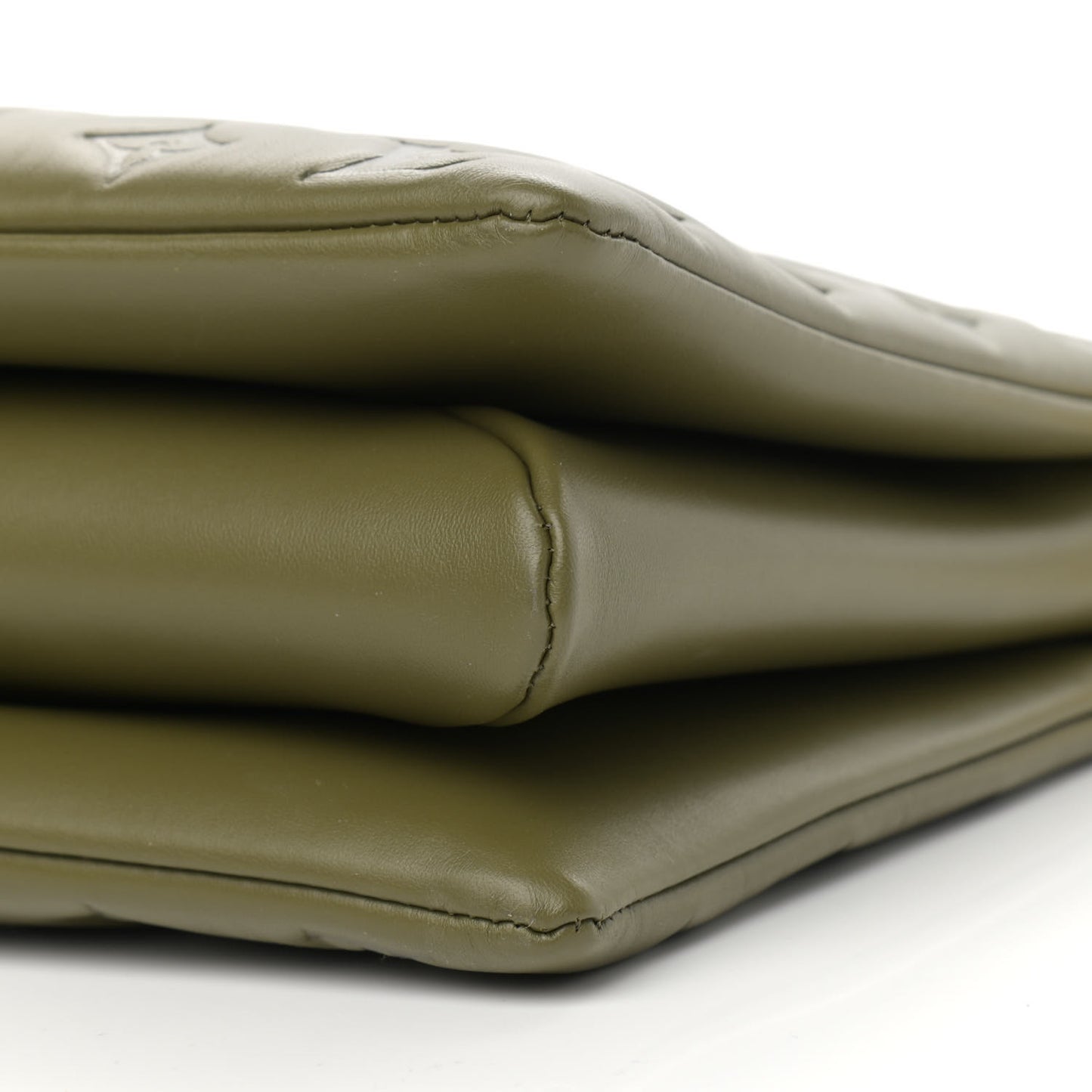 Lambskin Embossed Monogram Coussin MM Khaki