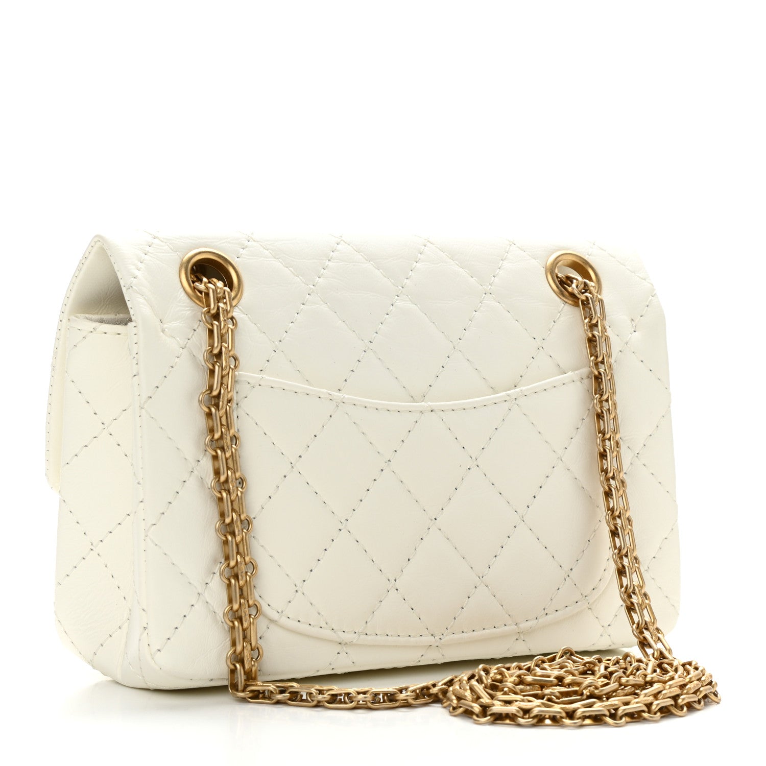 Chanel Aged Calfskin Quilted 2.55 Reissue Mini Flap White 3 of 10