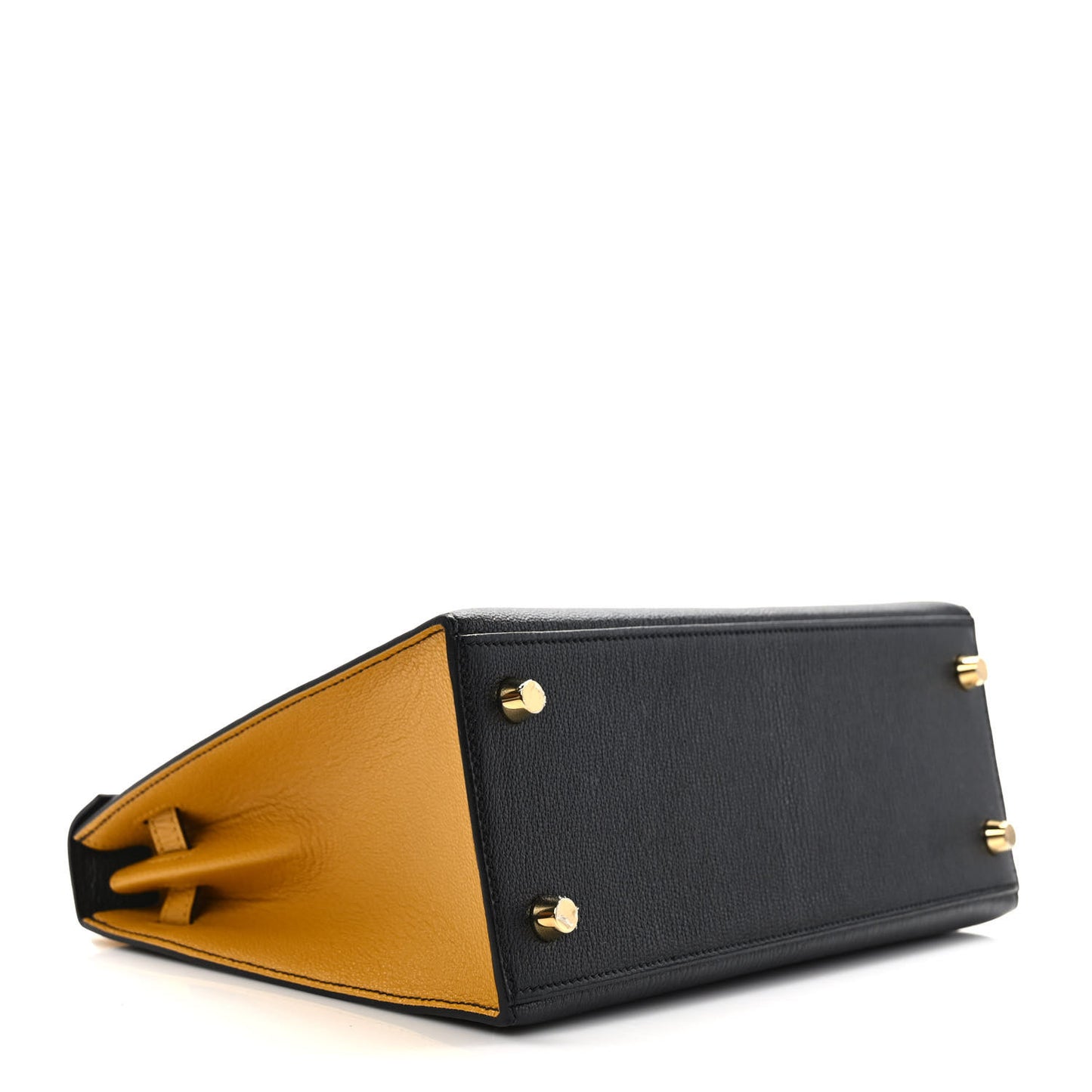 Chevre Mysore Bi-Color Horseshoe Kelly Sellier 25 Black Ambre