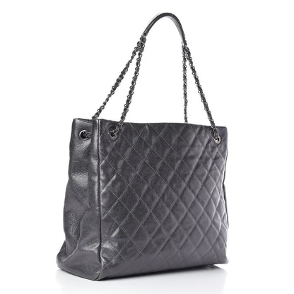 Chanel Iridescent Caviar Quilted Tall Chic Shopping Tote Argent 3 of 11
