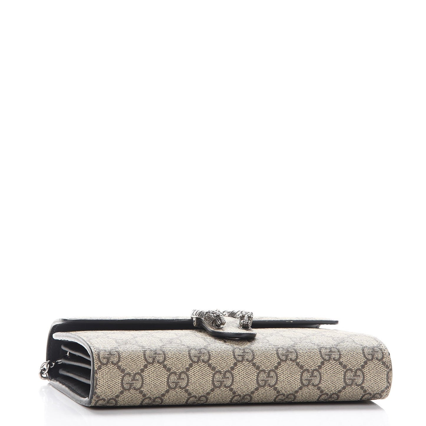 GG Supreme Monogram Mini Dionysus Chain Wallet Beige Black