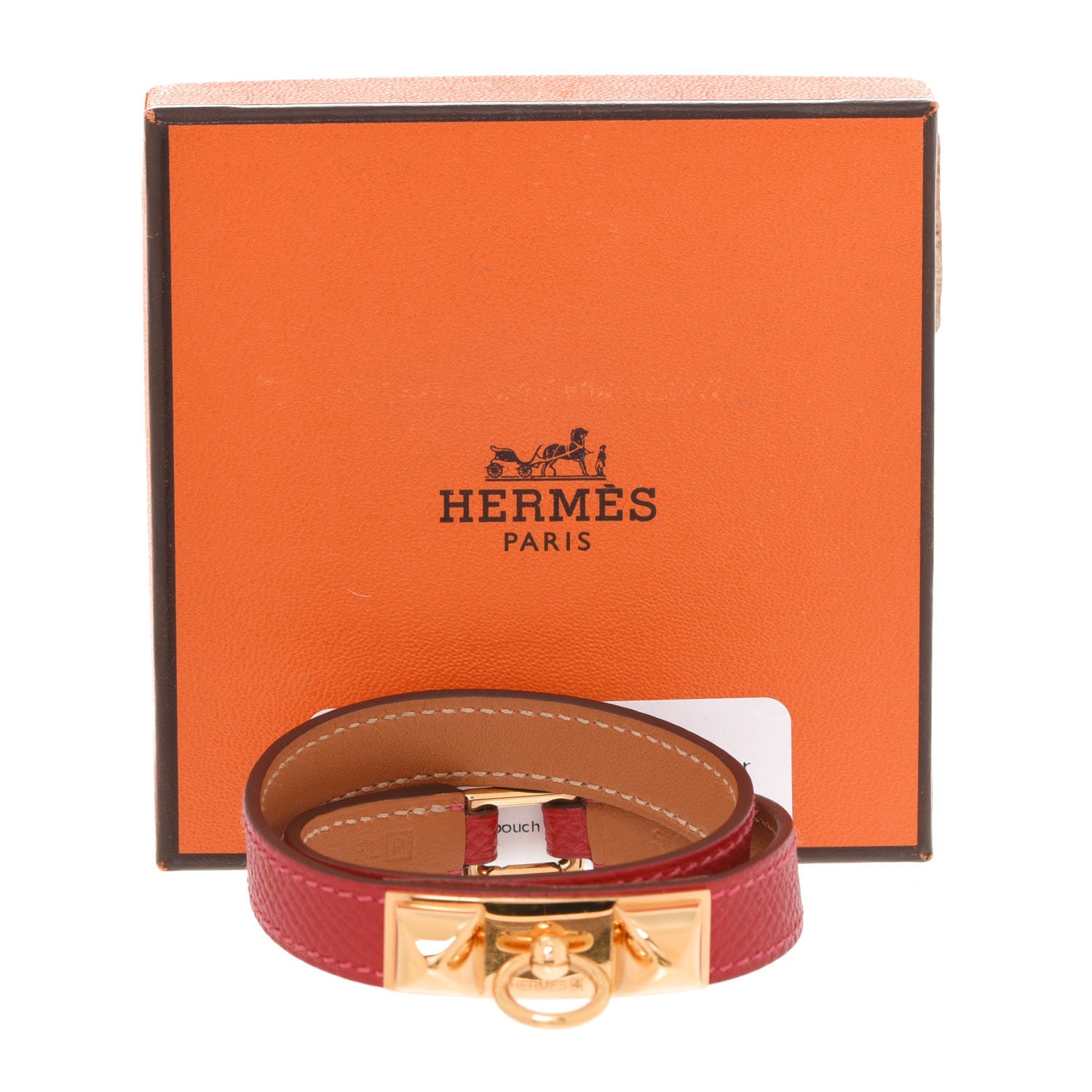 Hermes Epsom Rivale Double Tour Bracelet S Rouge Casaque 7 of 7