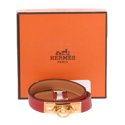 Hermes Epsom Rivale Double Tour Bracelet S Rouge Casaque 7 of 7