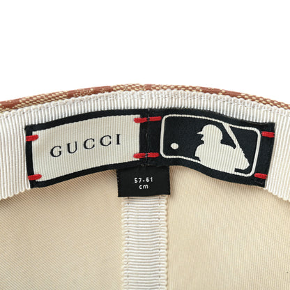 Gucci X MLB Monogram NY Yankees Baseball Hat 57-61 Beige Ruggine 9 of 9