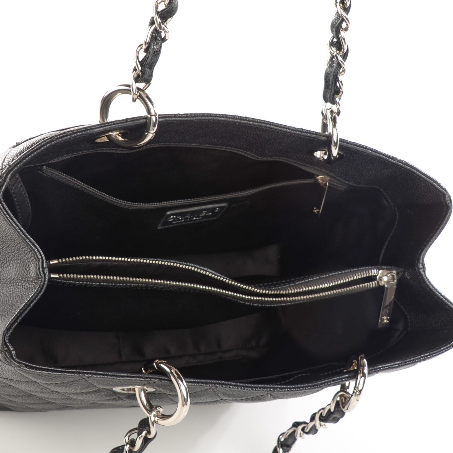 Caviar Quilted Grand Shopping Tote GST Black