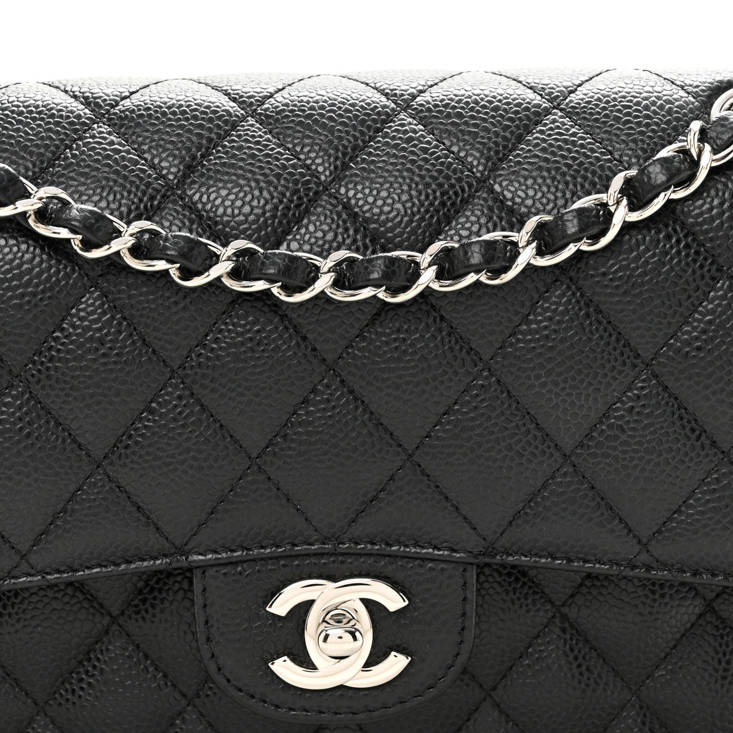 Chanel Caviar Quilted Medium Double Flap Black 8 of 10