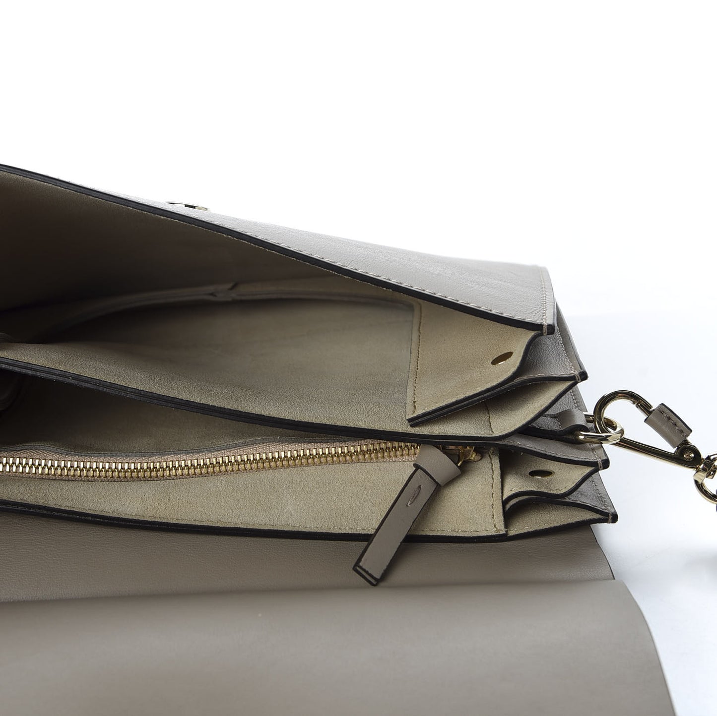 Calfskin Suede Medium Faye Shoulder Bag Motty Grey
