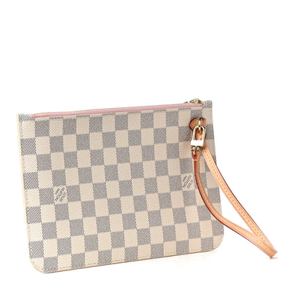 Louis Vuitton Damier Azur Neverfull MM GM Pochette Rose Ballerine 2 of 4