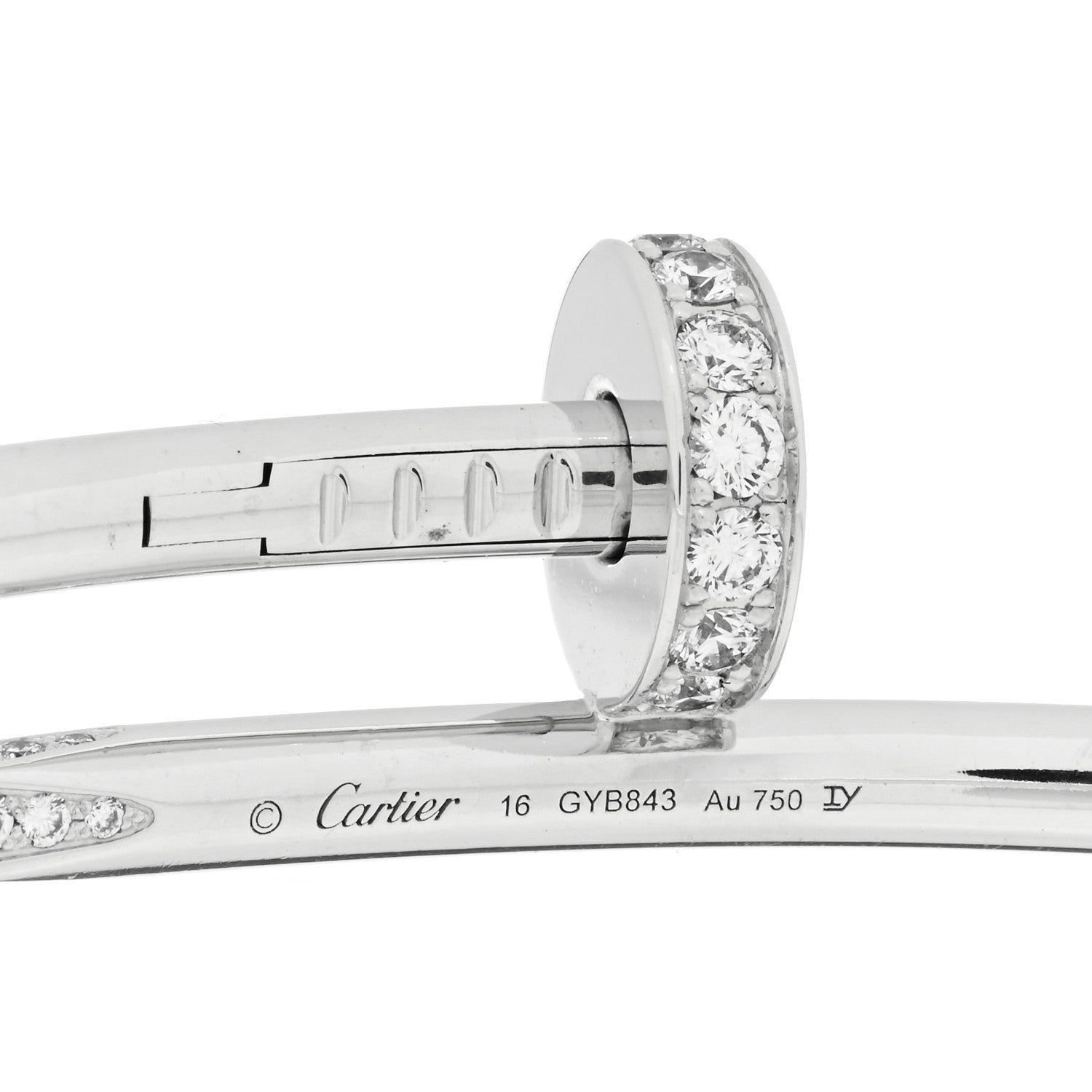 Cartier 18K White Gold Diamond Juste Un Clou Bracelet 16 3 of 3