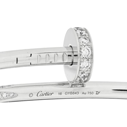 Cartier 18K White Gold Diamond Juste Un Clou Bracelet 16 3 of 3