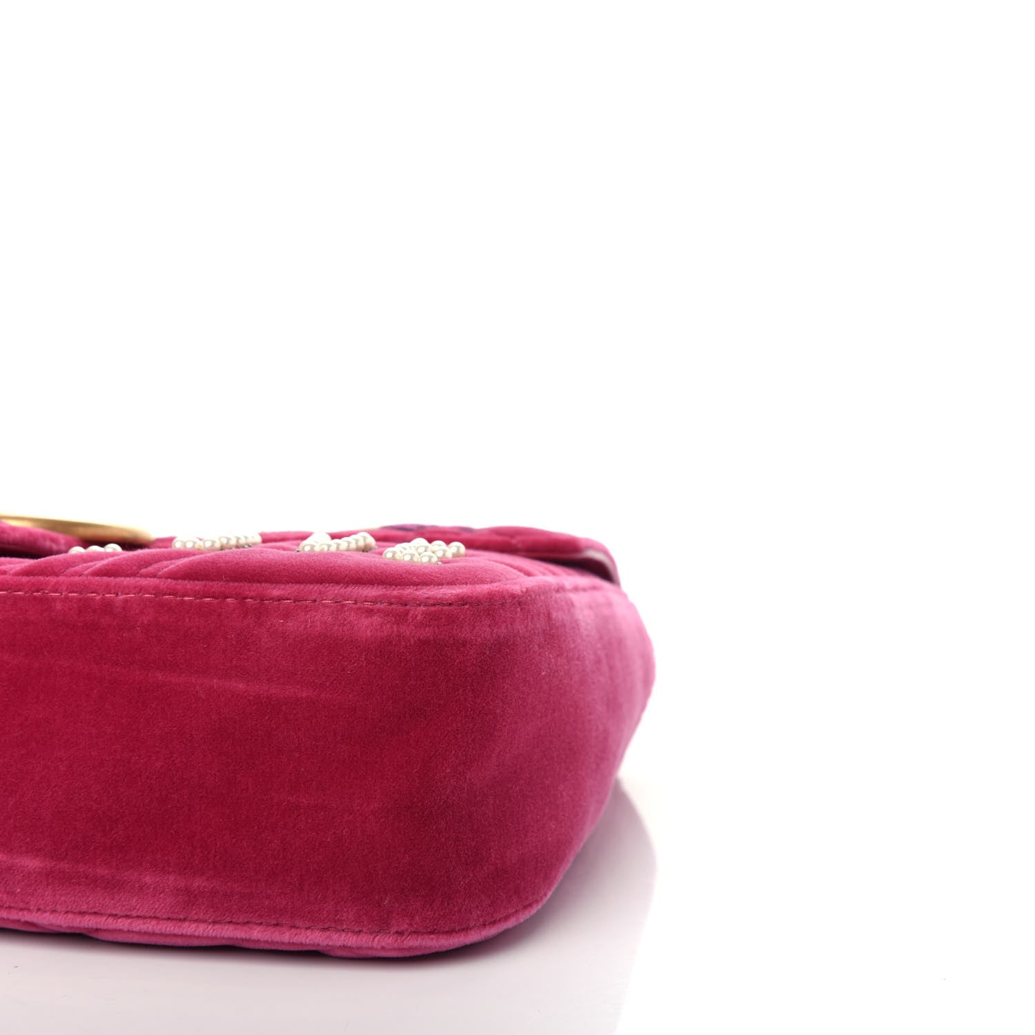 Gucci Velvet Matelasse Blind for Love Embroidered Medium GG Marmont Shoulder Bag Light Raspberry Rose Multicolor 9 of 10
