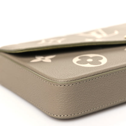 Louis Vuitton Empreinte Monogram Giant Felicie Pochette Khaki Cream 9 of 10