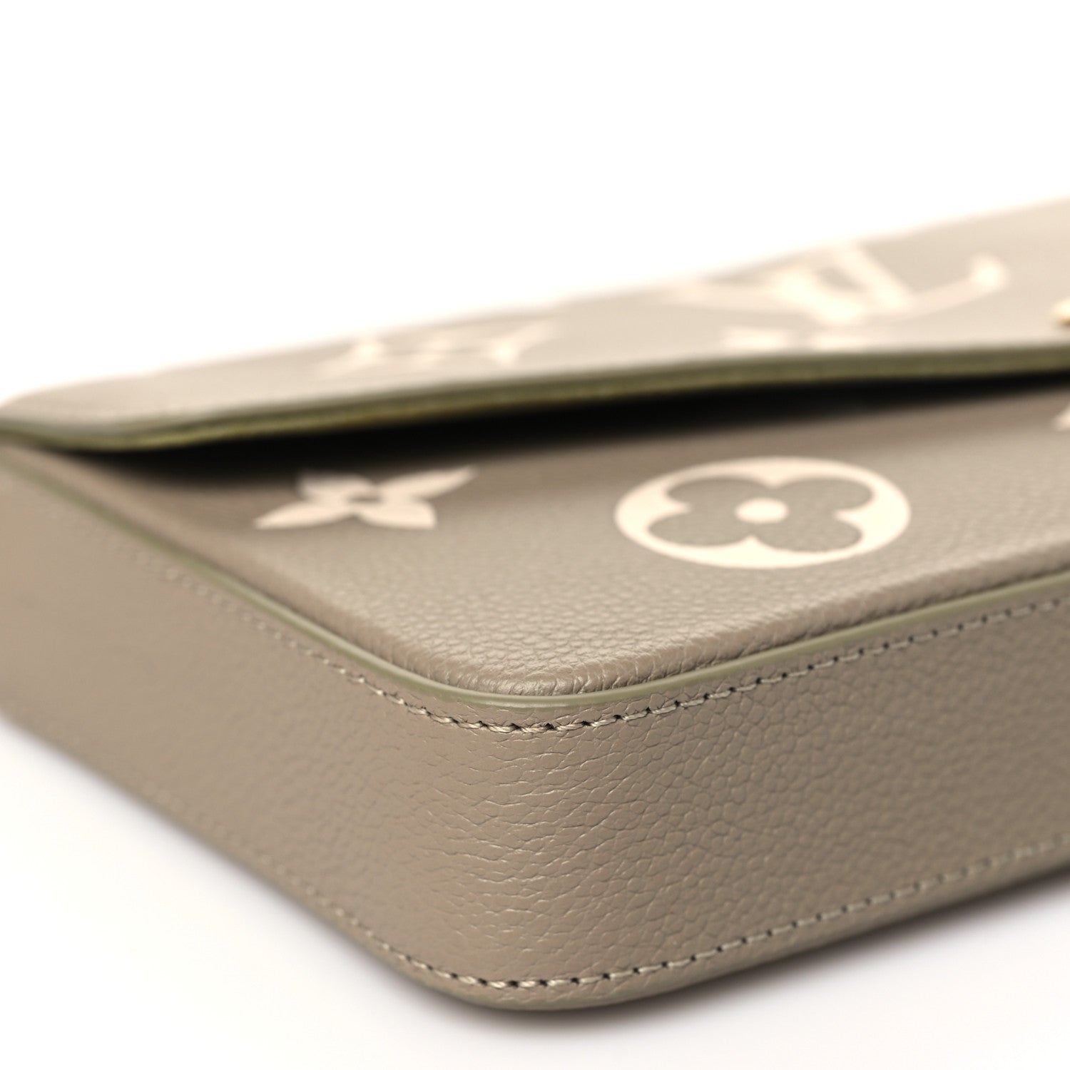 Louis Vuitton Empreinte Monogram Giant Felicie Pochette Khaki Cream 9 of 10