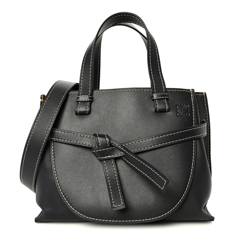 Calfskin Small Gate Tote Midnight Blue