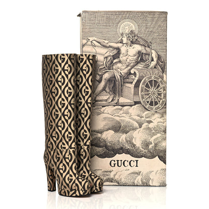 Gucci Fabric G Rhombus Print Platform Boots 35 Beige Cocoa 8 of 8