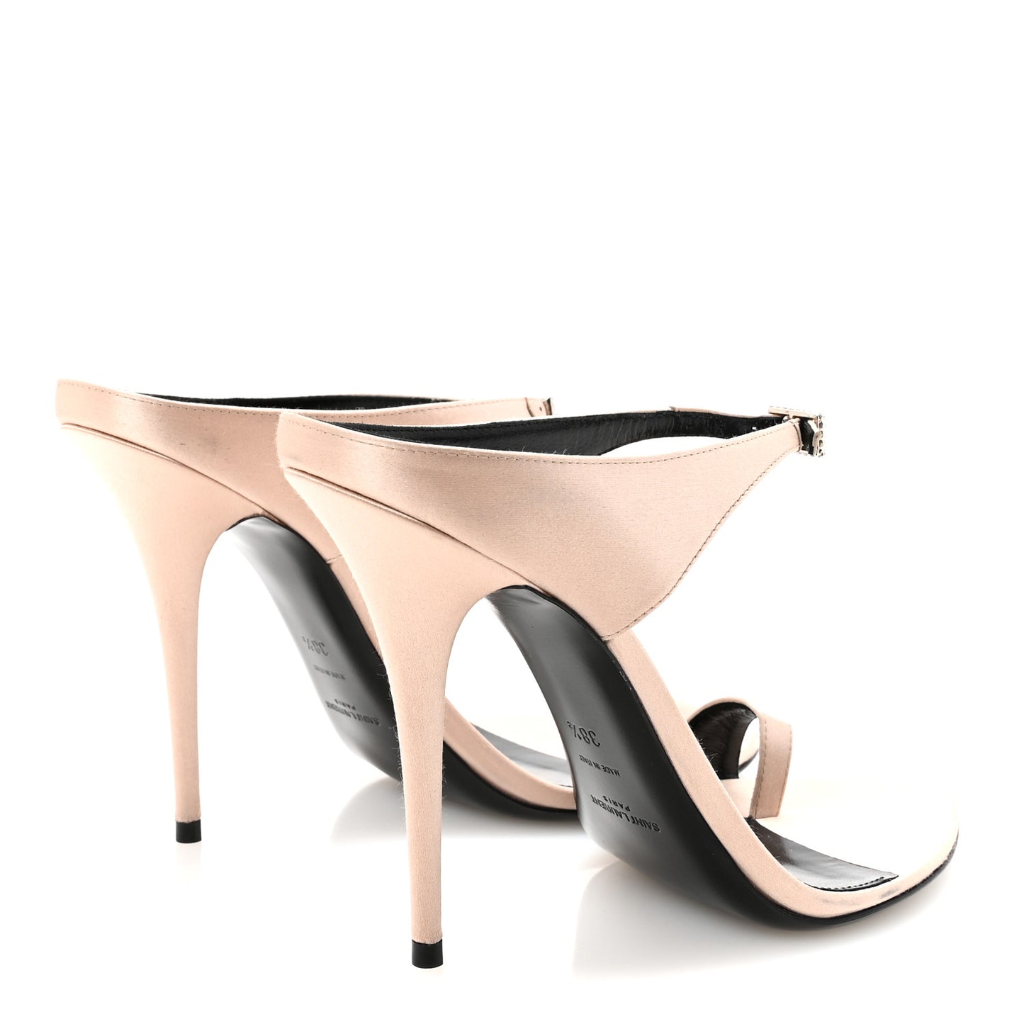 Crepe Satin Dive 110 Mule Sandals 38.5 38.5 Genuine Nude