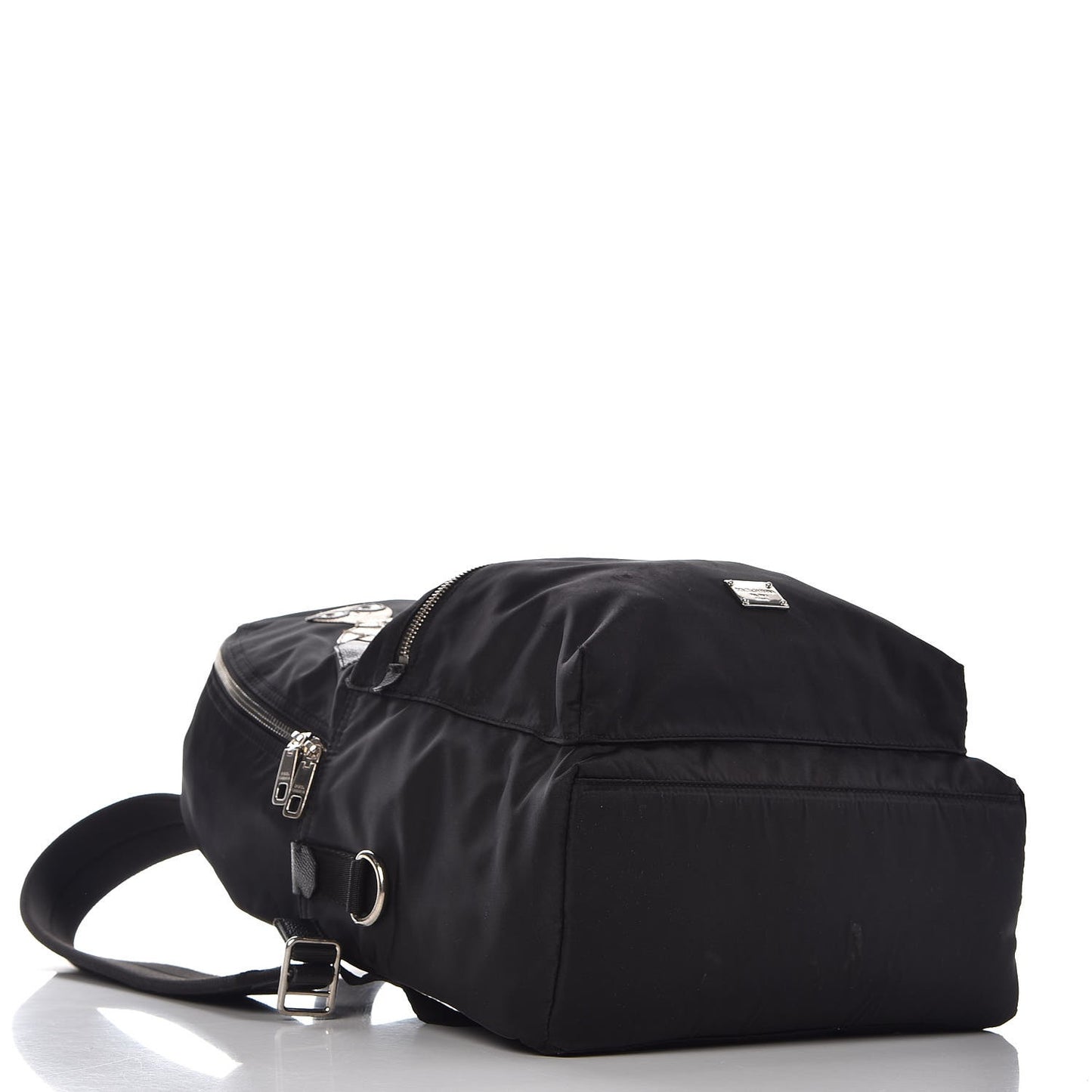 Nylon Family Patch Backpack Black