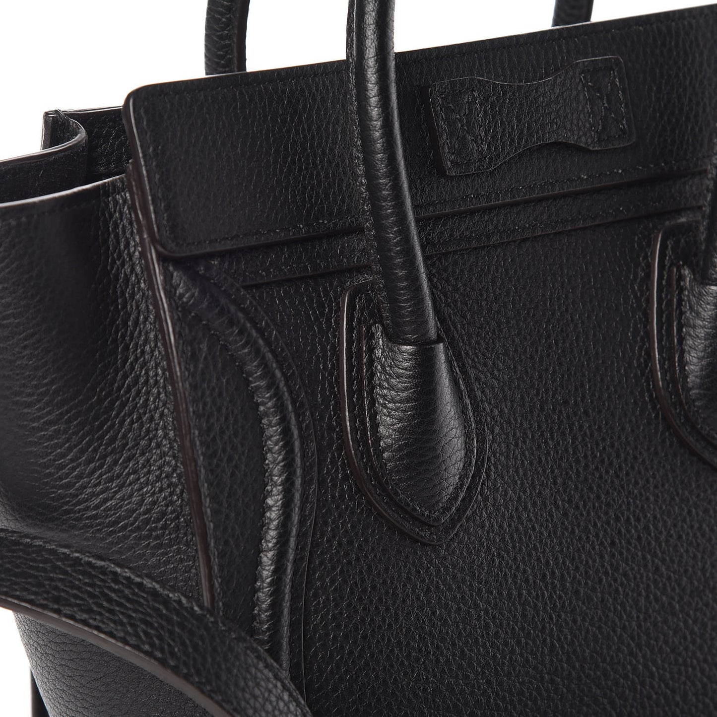 Drummed Calfskin Nano Luggage Black