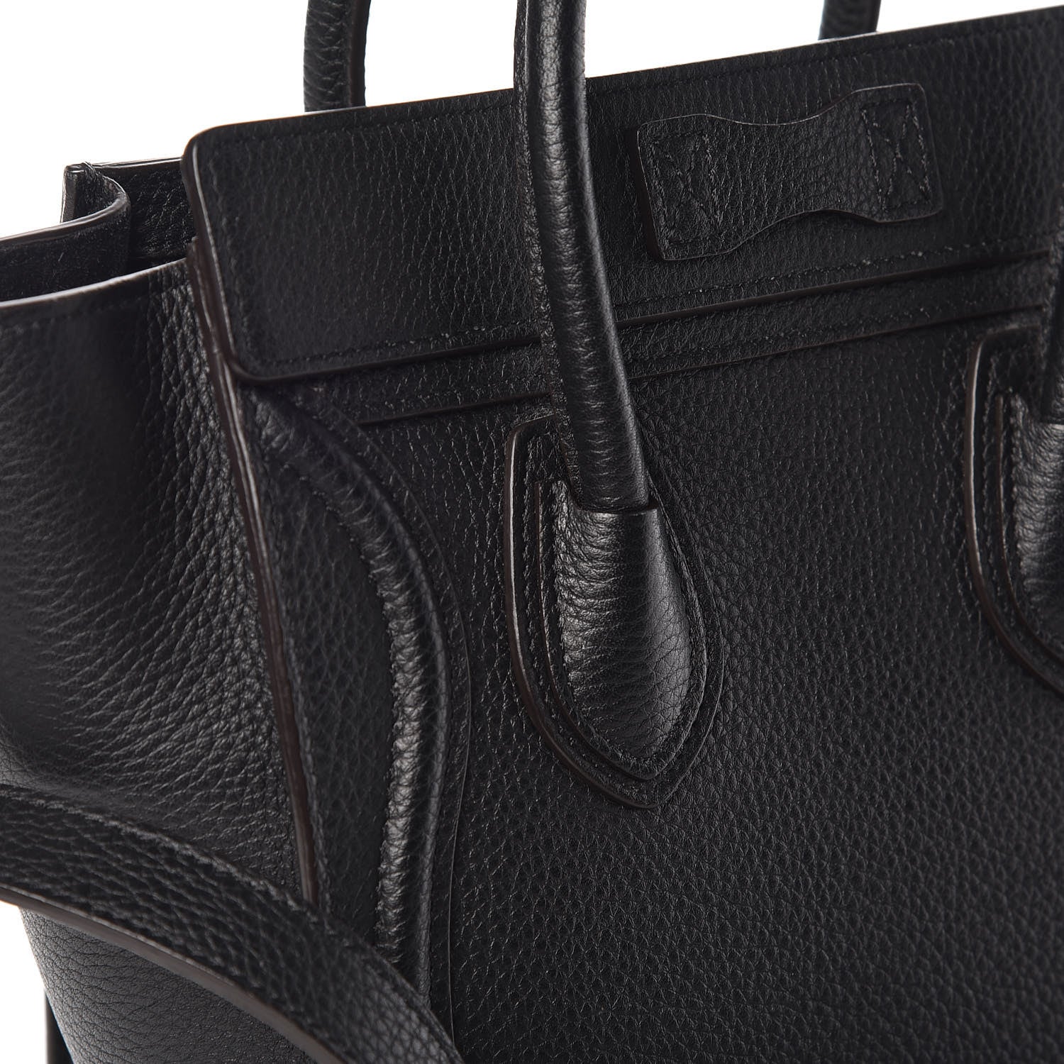 Celine Drummed Calfskin Nano Luggage Black 10 of 11