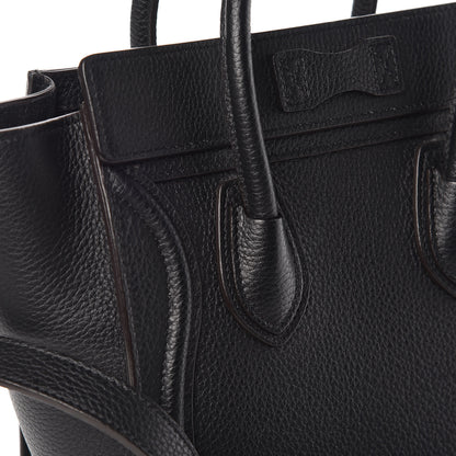 Celine Drummed Calfskin Nano Luggage Black 10 of 11