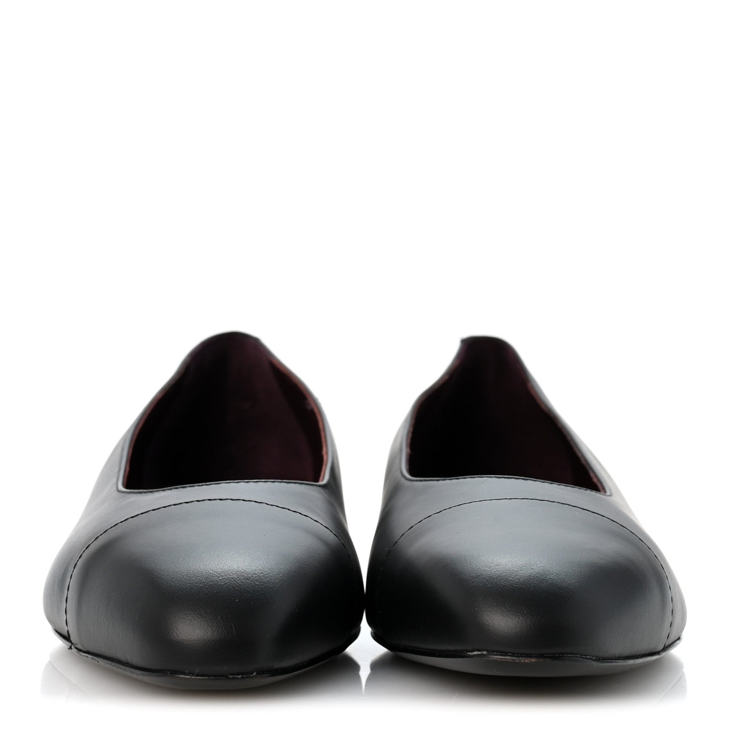 Chanel Lambskin Cap Toe CC Uniform Ballerina Flats 41 Black 3 of 10