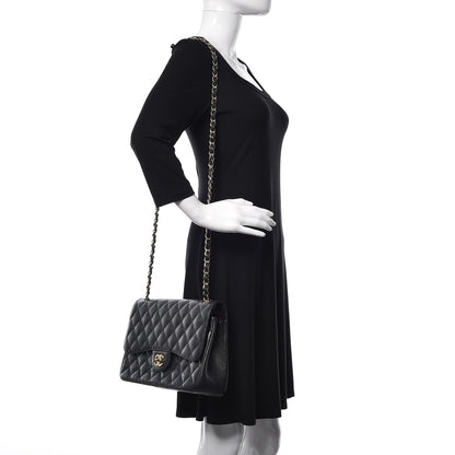 Chanel Caviar Quilted Jumbo Double Flap Black 2 of 14