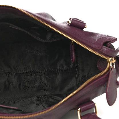Burberry Grainy Calfskin Small Pilgrim Bowling Bag Plum 9 of 15