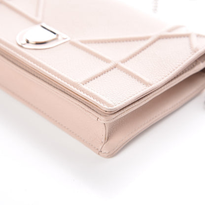 Christian Dior Grained Calfskin Diorama Wallet on Chain Pouch Nude 9 of 11