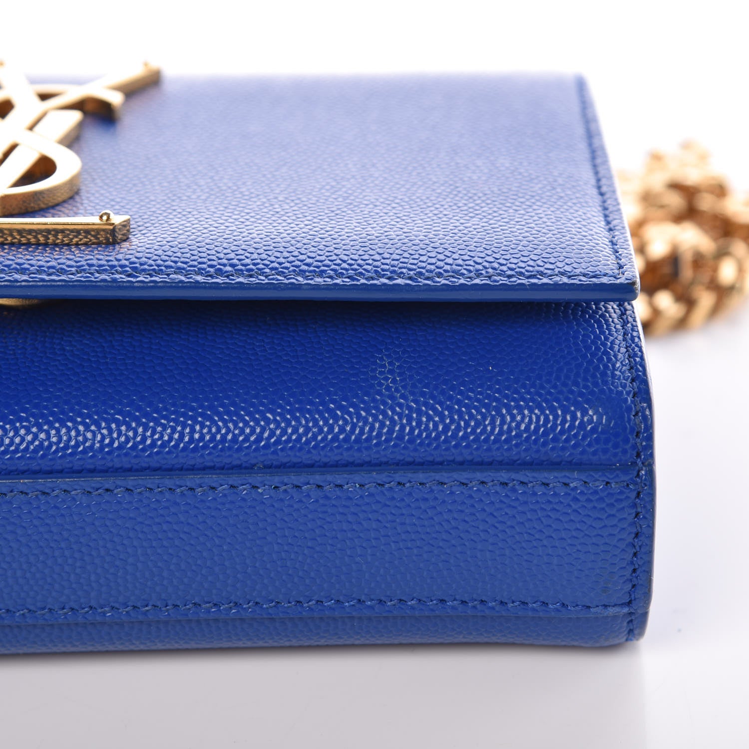 Saint Laurent Grain De Poudre Small Classic Monogram Satchel Royal Blue 10 of 10