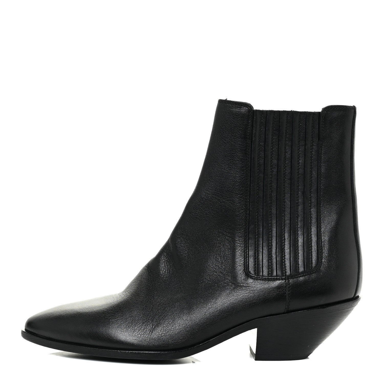 Saint Laurent Calfskin Brit Souple Ankle Boots 39 Black 1 of 10