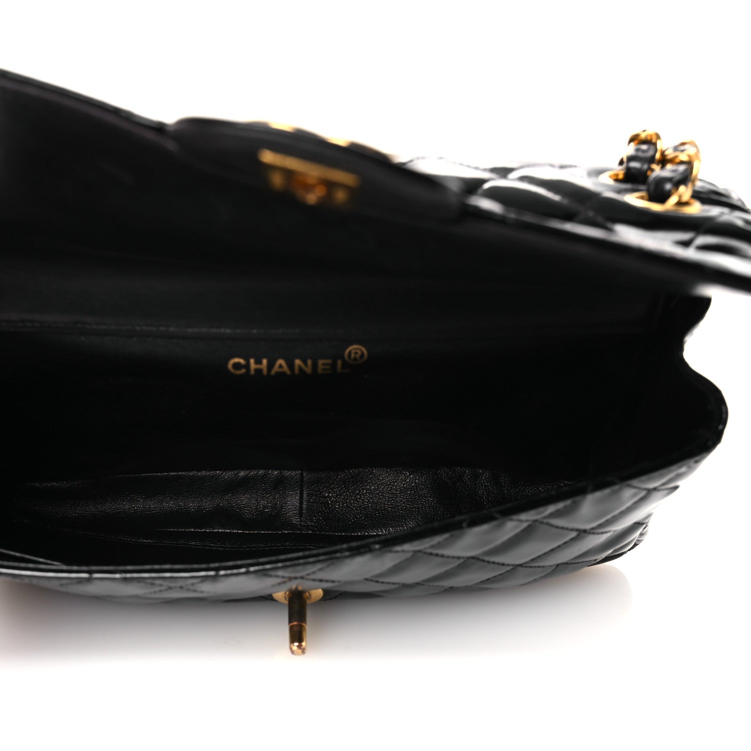 Chanel Patent Quilted Medium Double Sided Flap Black 5 of 17