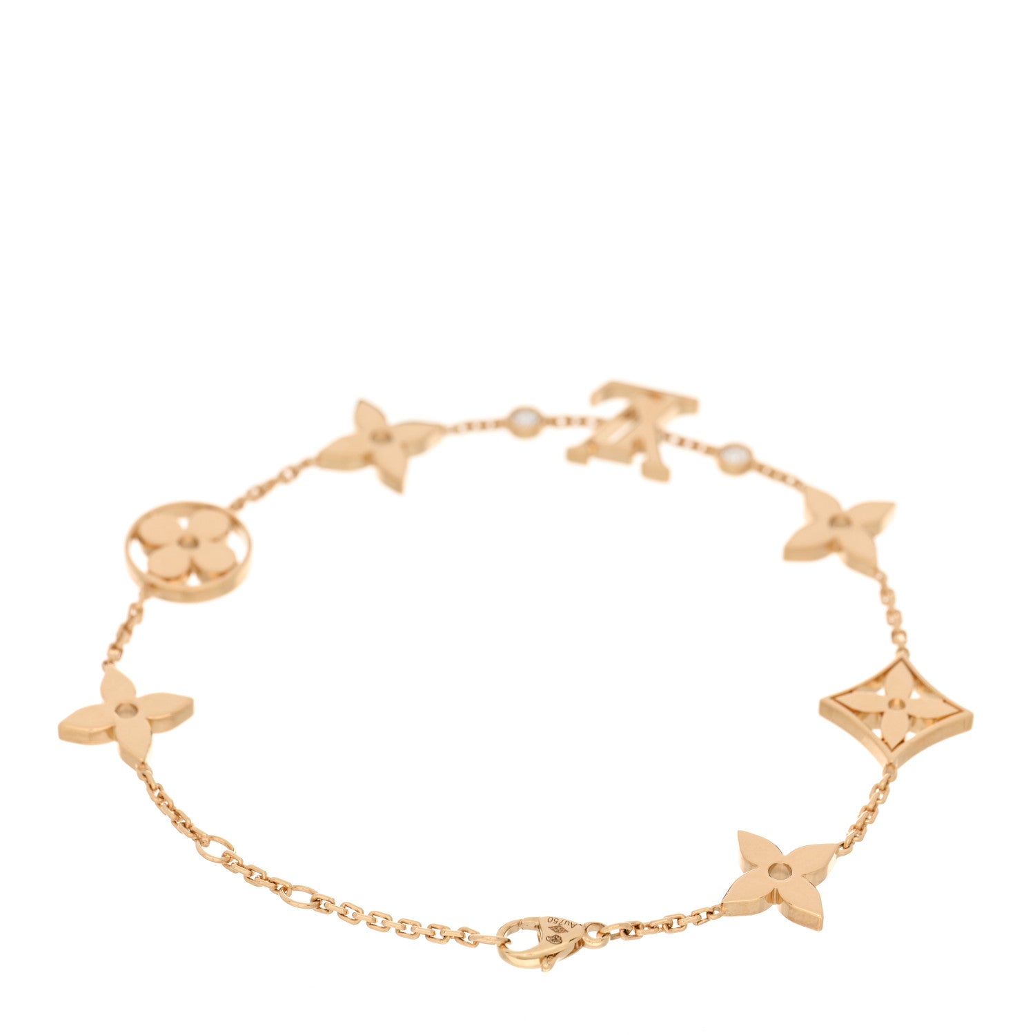Louis Vuitton 18K Yellow Gold Diamond Idylle Blossom Monogram Bracelet 2 of 4