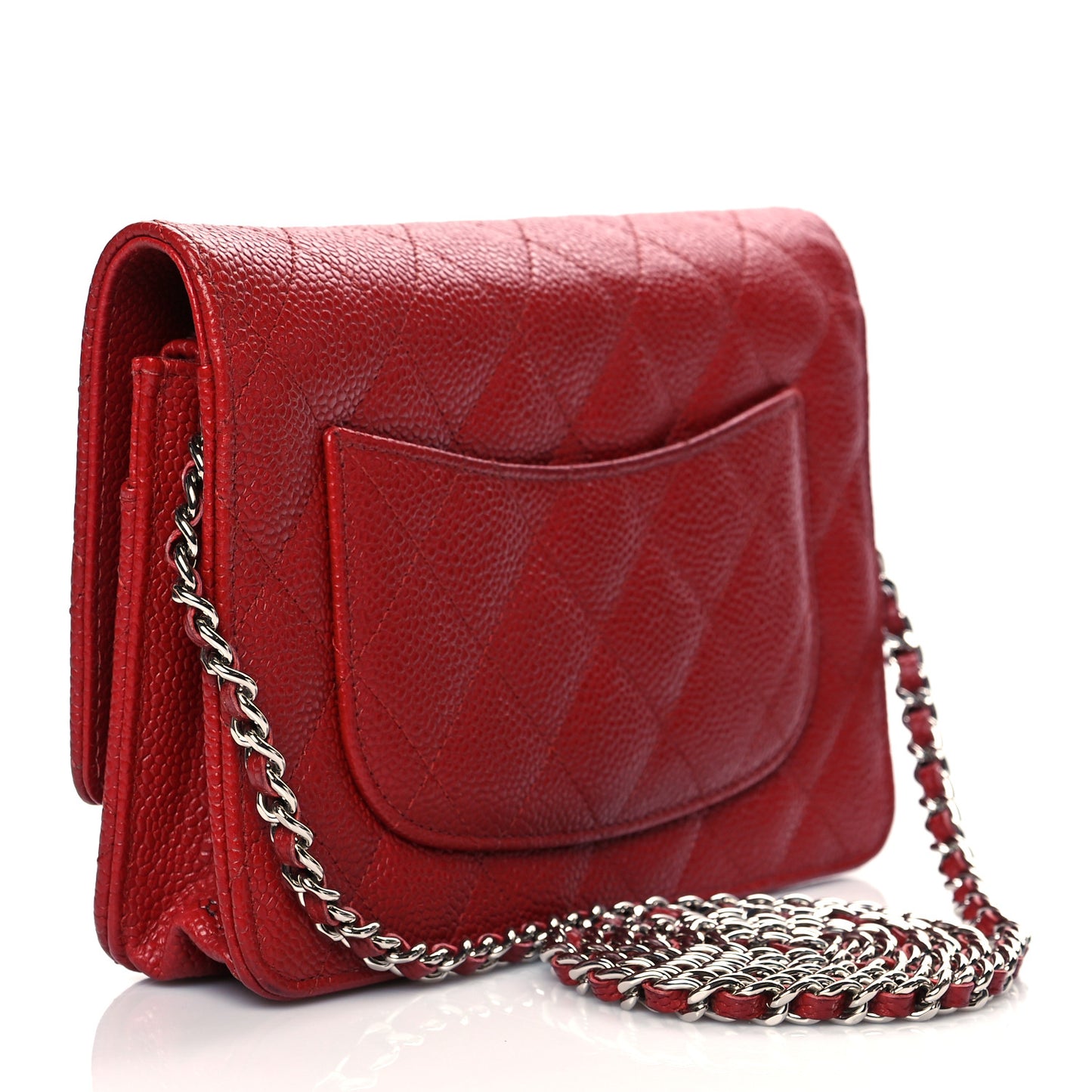 Caviar Quilted Wallet On Chain WOC Red