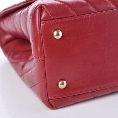 Chanel Calfskin Chevron Quilted Small Coco Handle Flap Red 8 of 10