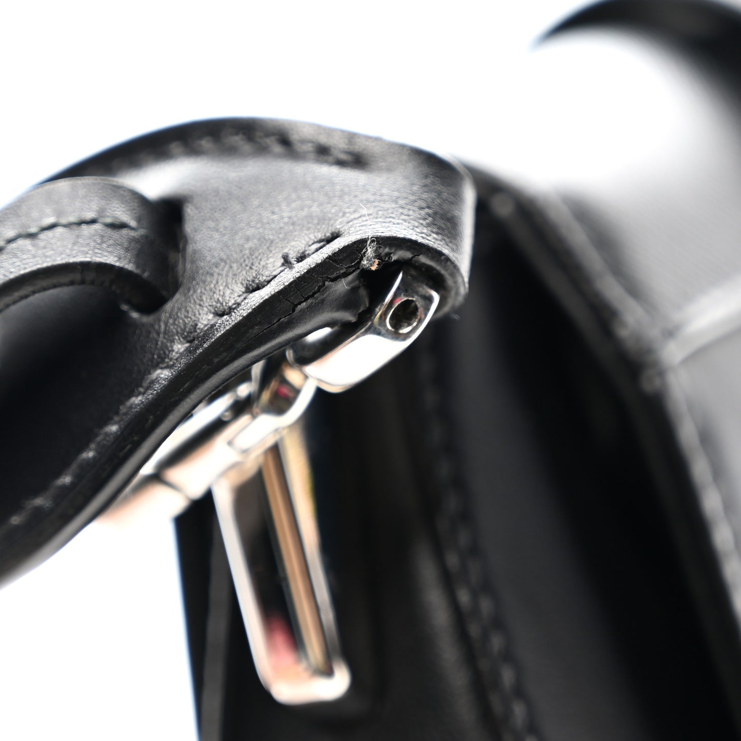 City Calfskin Saffiano Sidonie Shoulder Bag Black
