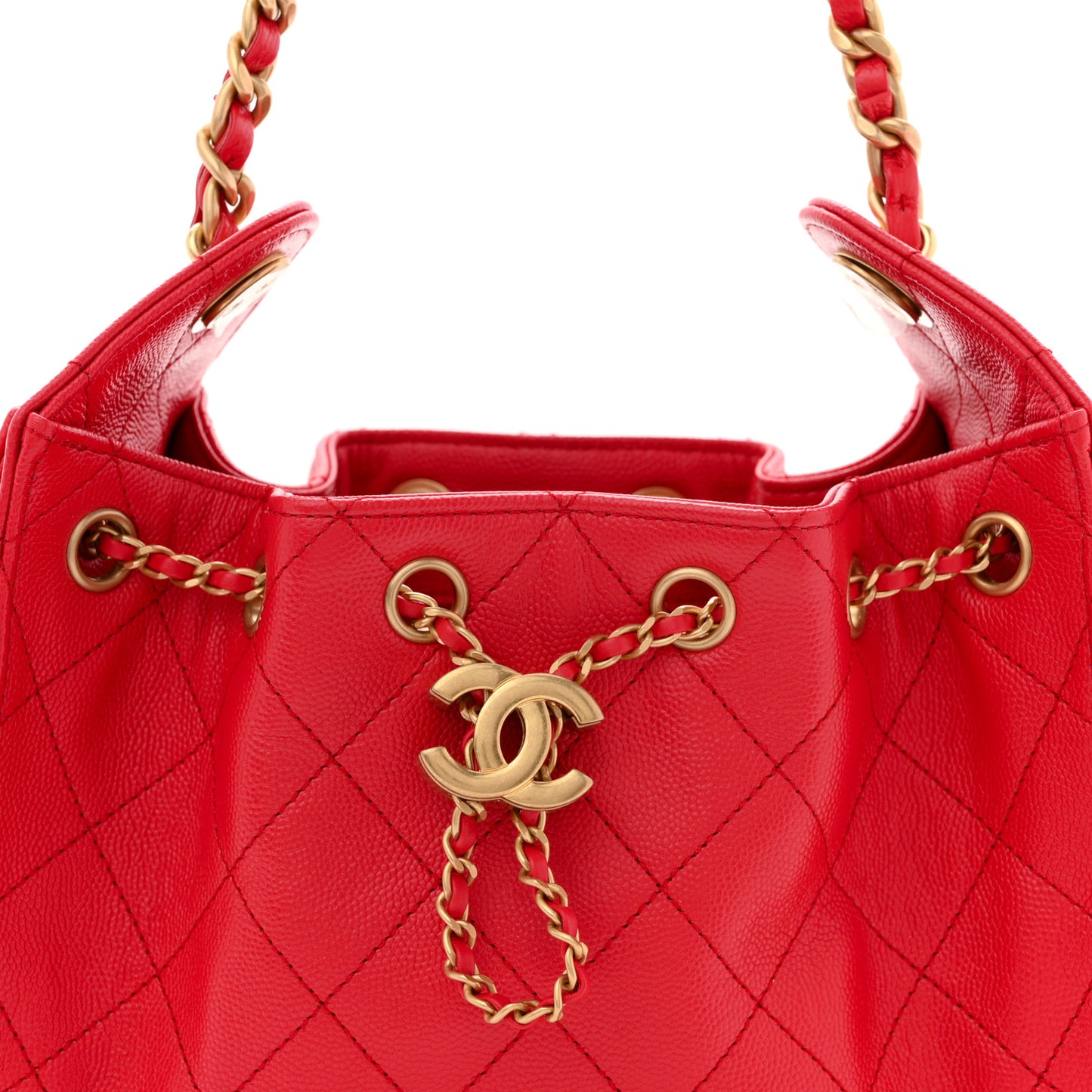 Caviar Quilted Mini Chanel 25 Handbag Red