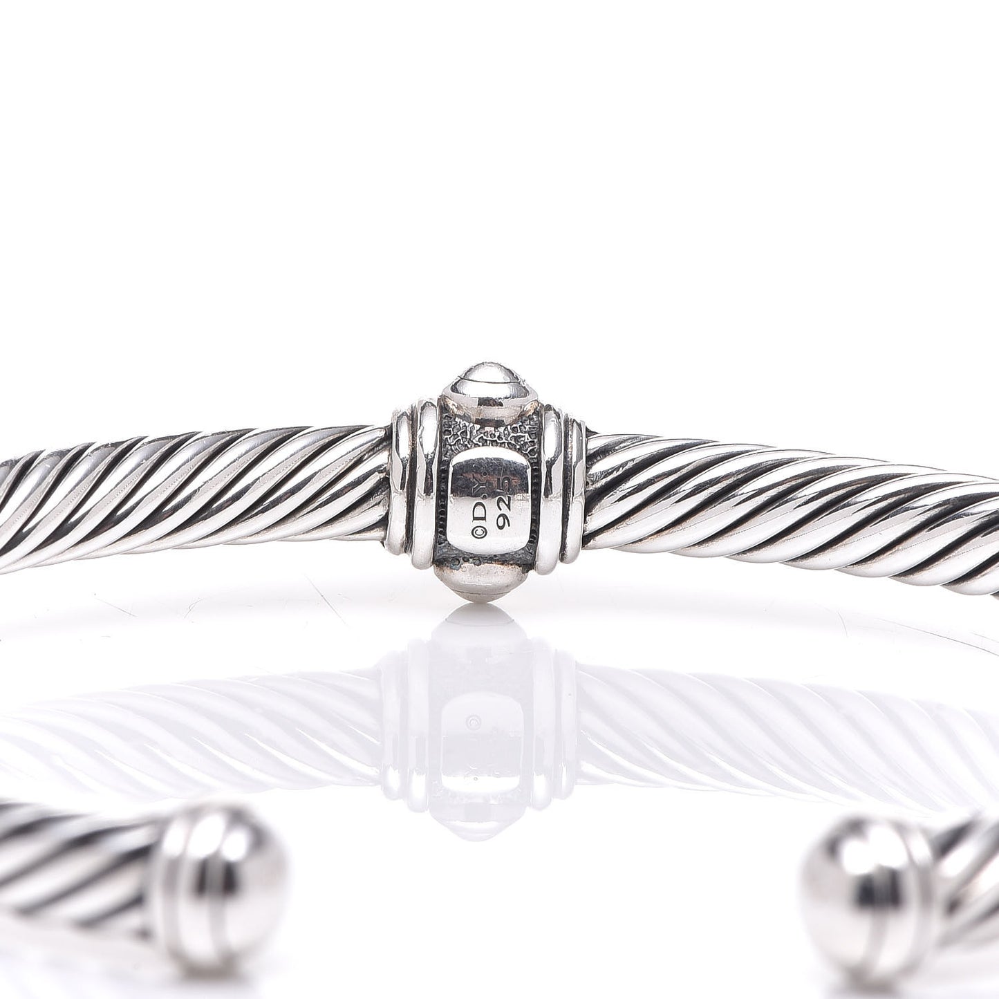 Sterling Silver Diamond 5mm Cable Renaissance Station Bracelet